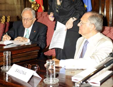 Pasquale Mistretta e Paolo Savona firmano l’accordo